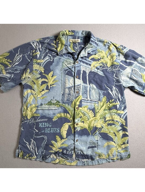 Tommy Bahama Other - TOMMY BAHAMA SILK SHIRT MENS XL King Of The Blues Saxophone Easy Street Hawaiian